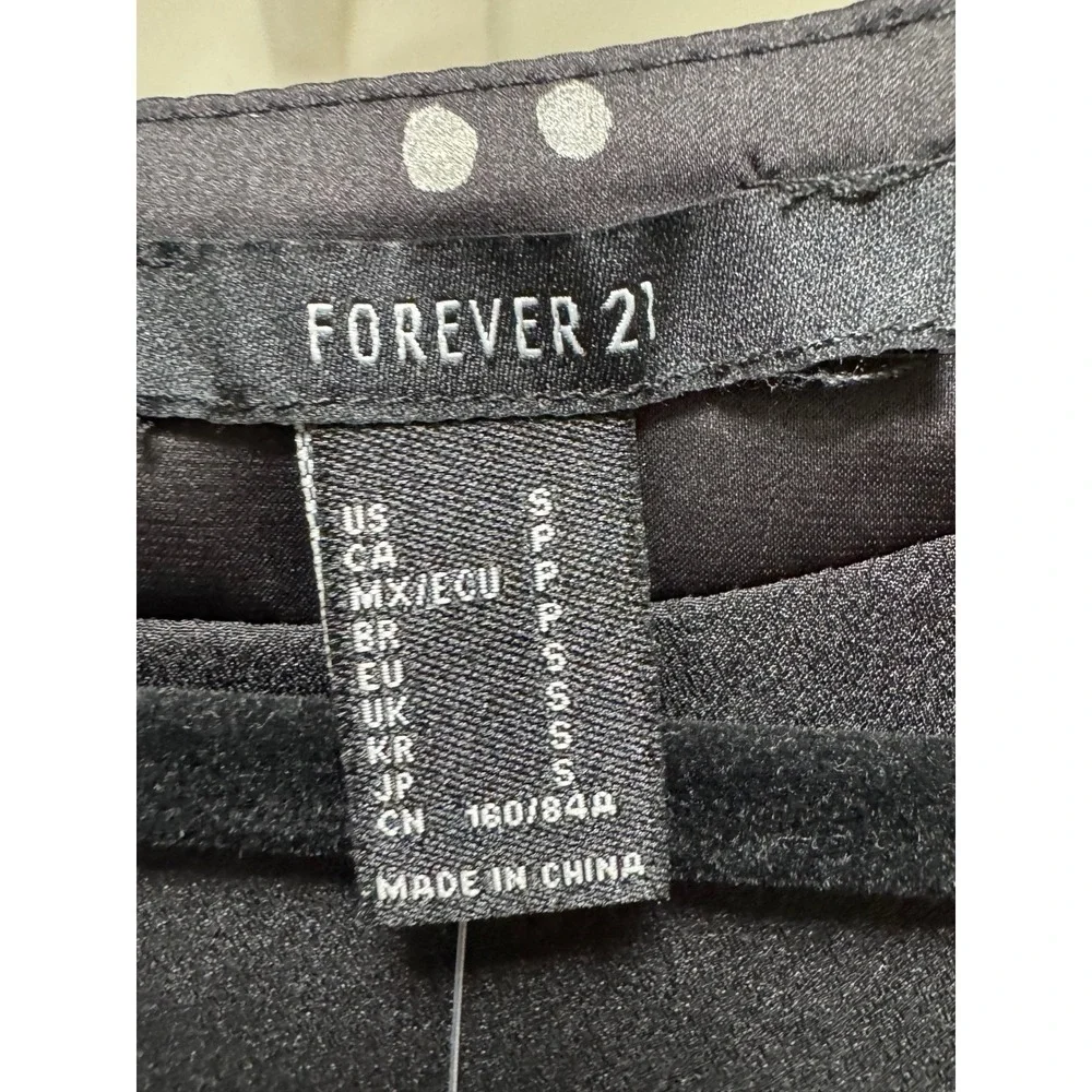 Mini Satin Black Dress Size Small Ruched Bustier‎ Puff Sleeve New Forever 21